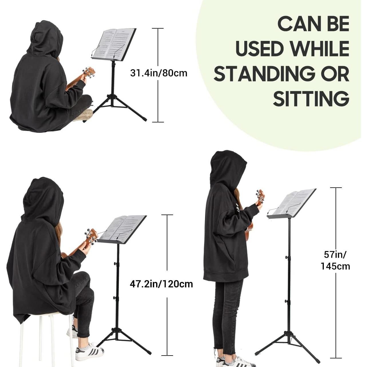 Soporte de Partituras CAHAYA Ajustable 3 en 1 80-142 cm