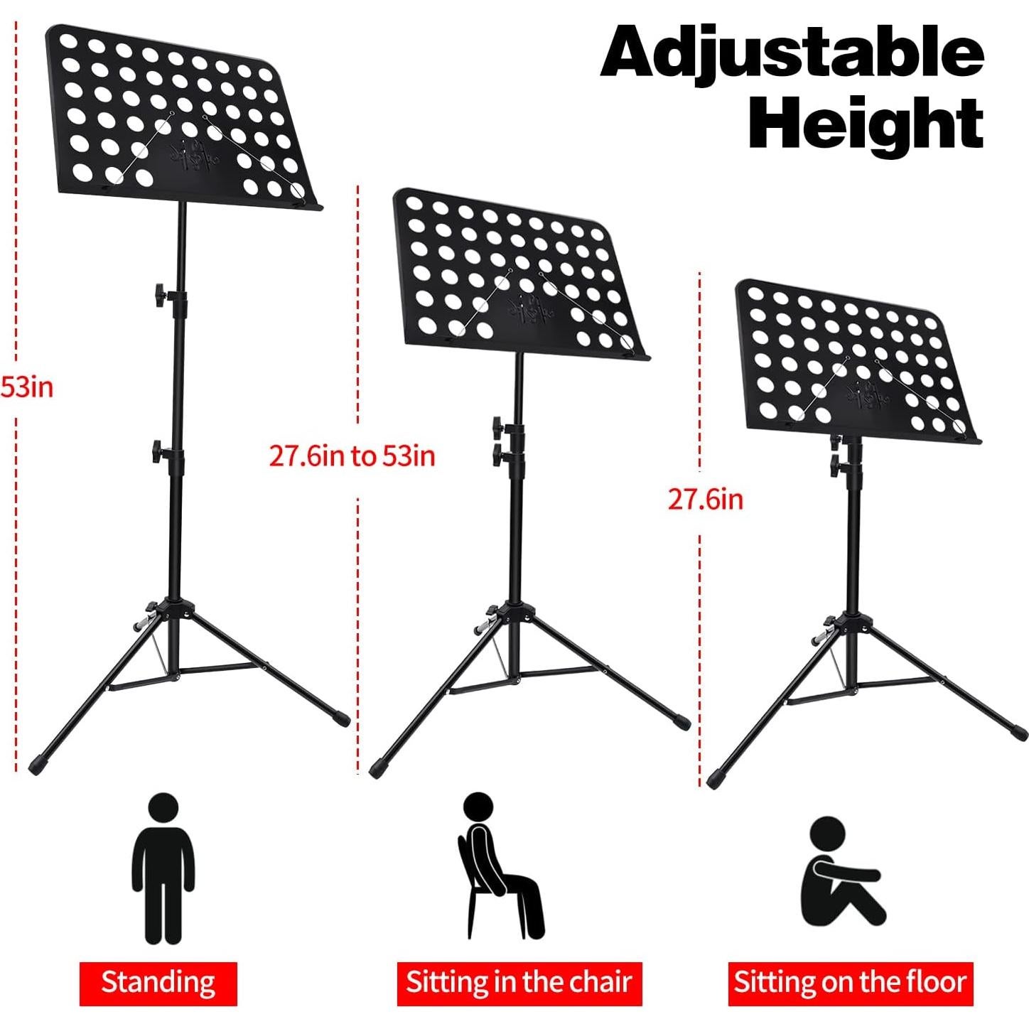 Soporte de Partituras Ajustable con Bolsa de Transporte - 1 Paquete