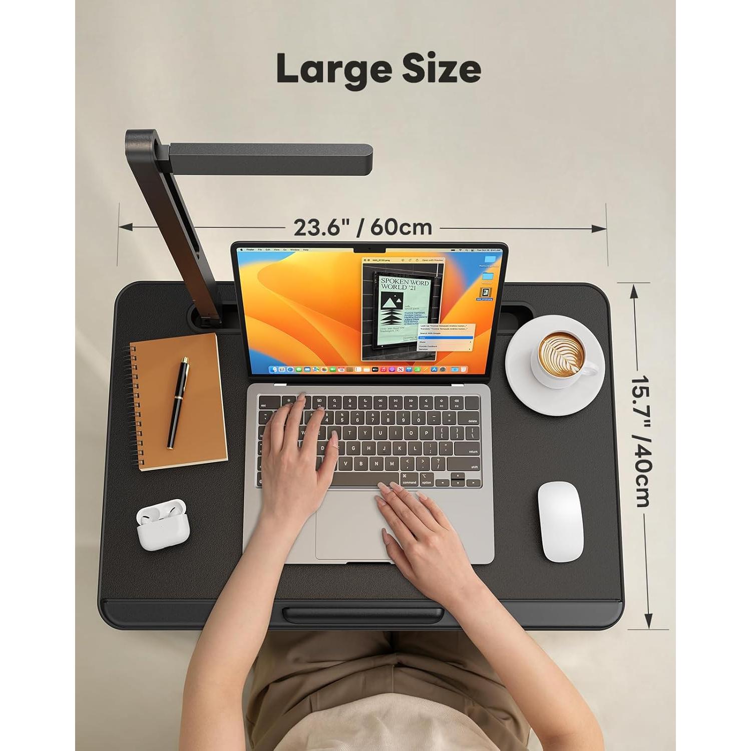 Mesa para Laptop SAIJI con Luz LED Ajustable 60x40 cm