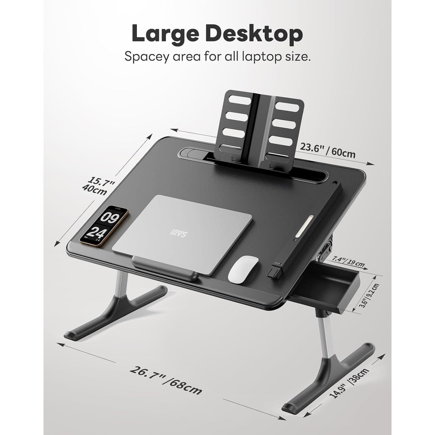 Mesa para Laptop SAIJI con Luz LED Ajustable 60x40 cm