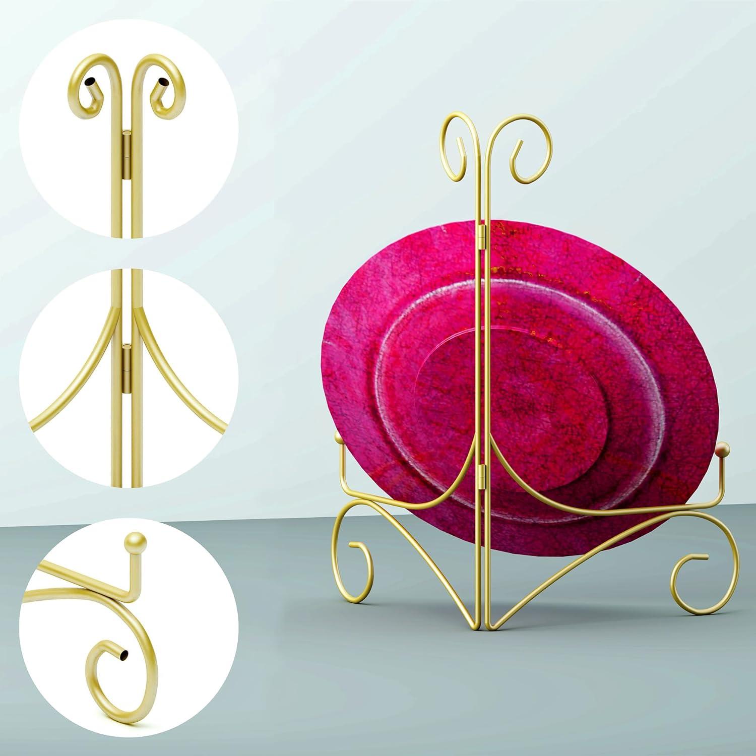 Soporte de Placa Plegable HEMYLU 30.48 cm Dorado para Exhibición