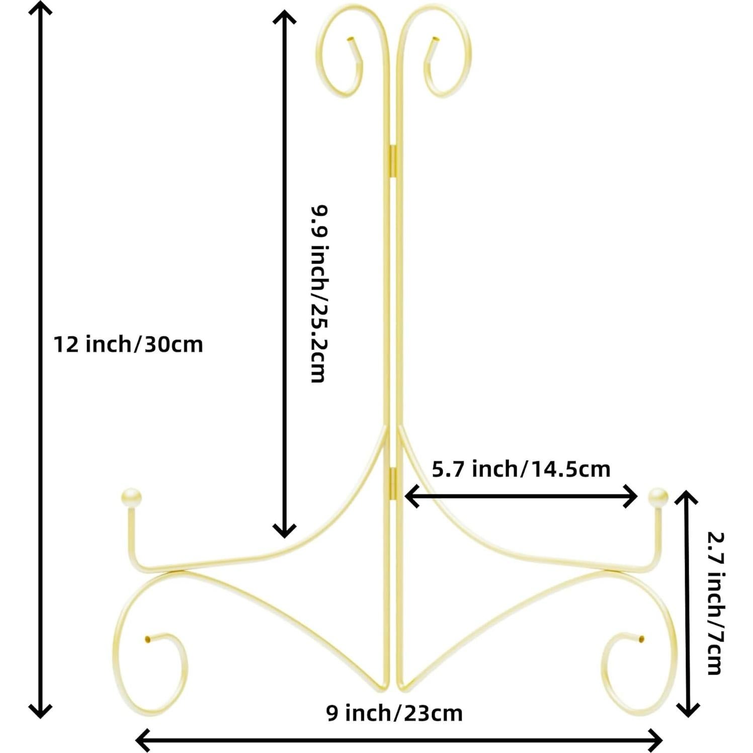 Soporte de Placa Plegable HEMYLU 30.48 cm Dorado para Exhibición