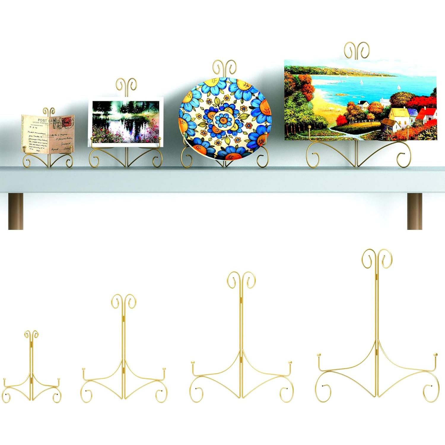 Soporte de Placa Plegable HEMYLU 30.48 cm Dorado para Exhibición