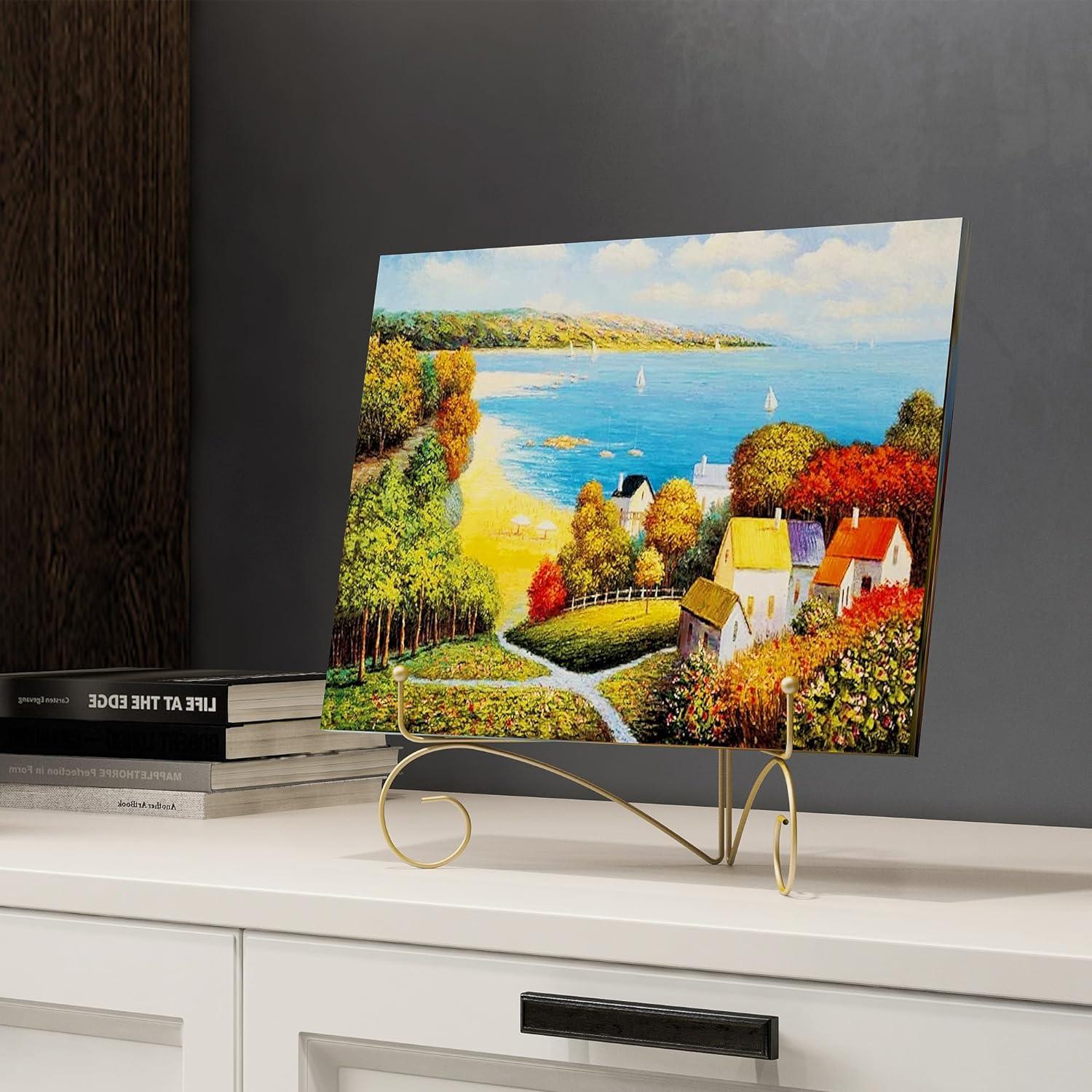 Soporte de Placa Plegable HEMYLU 30.48 cm Dorado para Exhibición