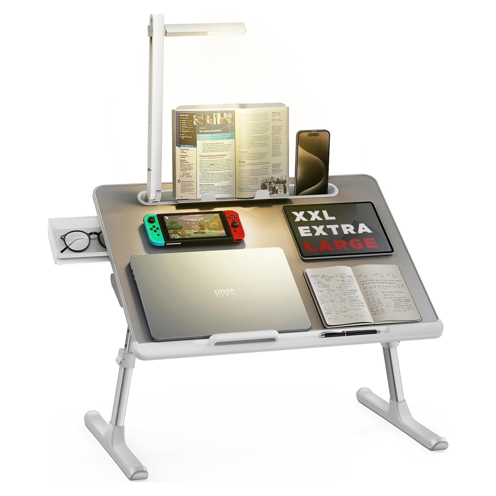 Mesa de Cama para Laptop SAIJI XXL con Luz LED Ajustable