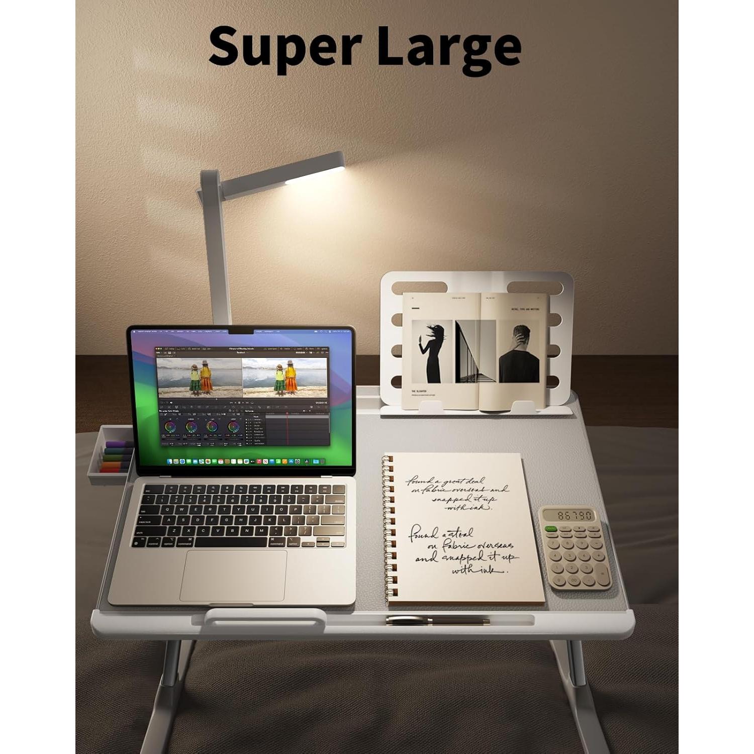 Mesa de Cama para Laptop SAIJI XXL con Luz LED Ajustable