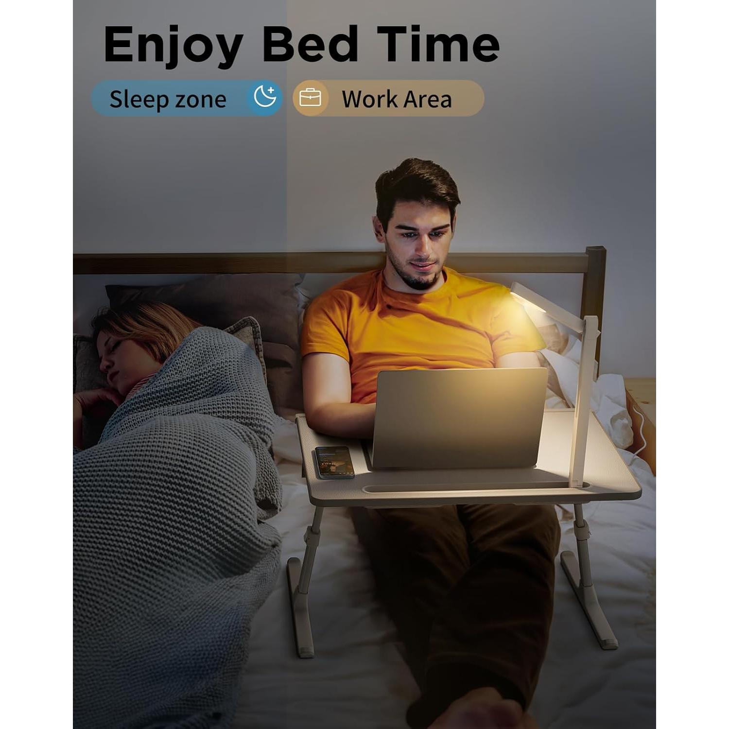 Mesa de Cama para Laptop SAIJI XXL con Luz LED Ajustable