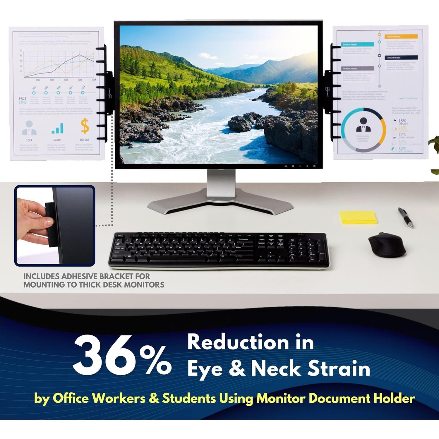 Soporte de Documentos Note Tower para Monitor y Laptop Negro