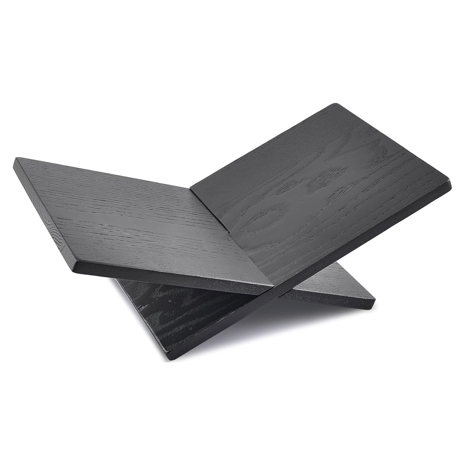 Soporte de Libros de Madera Sólida Honygebia Negro 40x24 cm