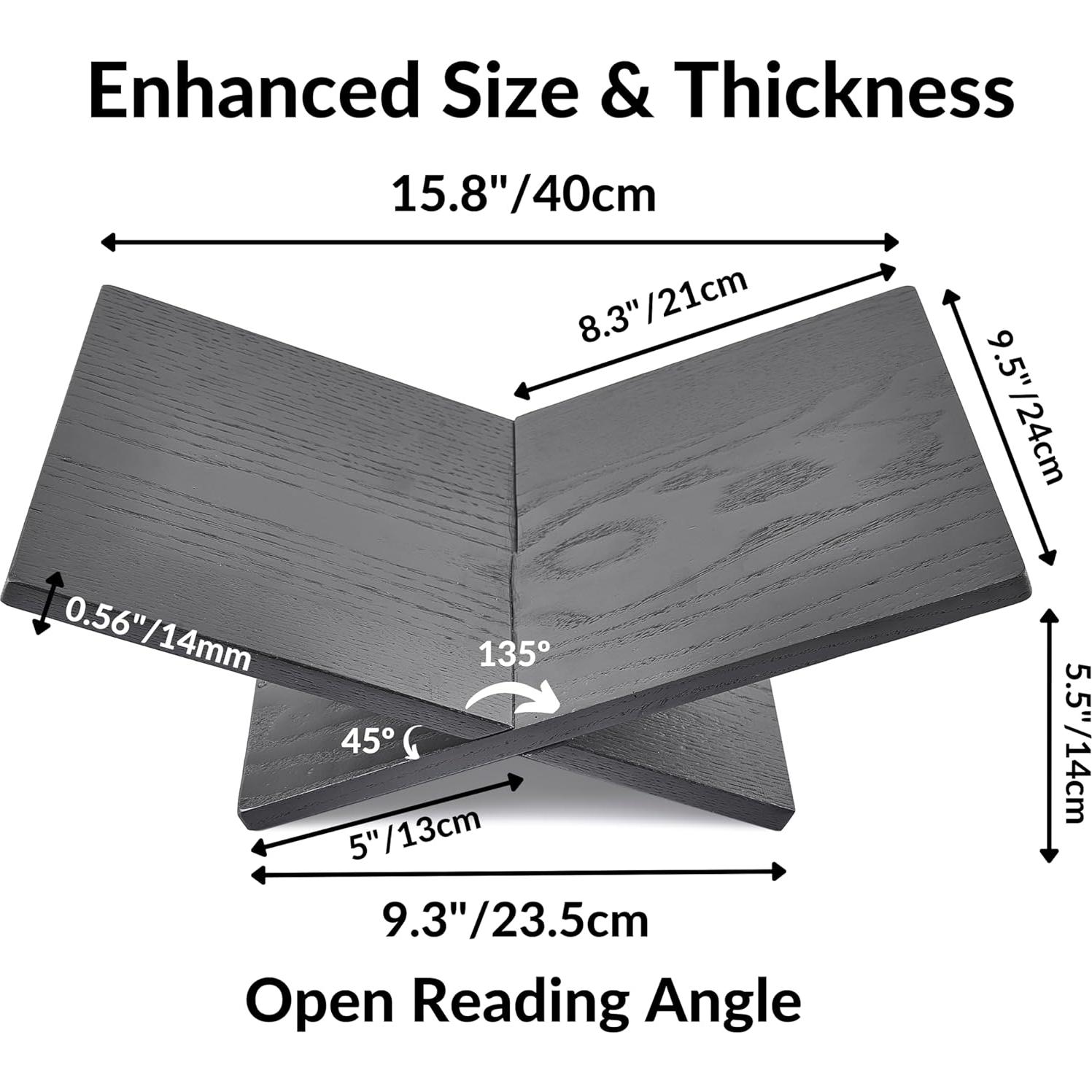 Soporte de Libros de Madera Sólida Honygebia Negro 40x24 cm