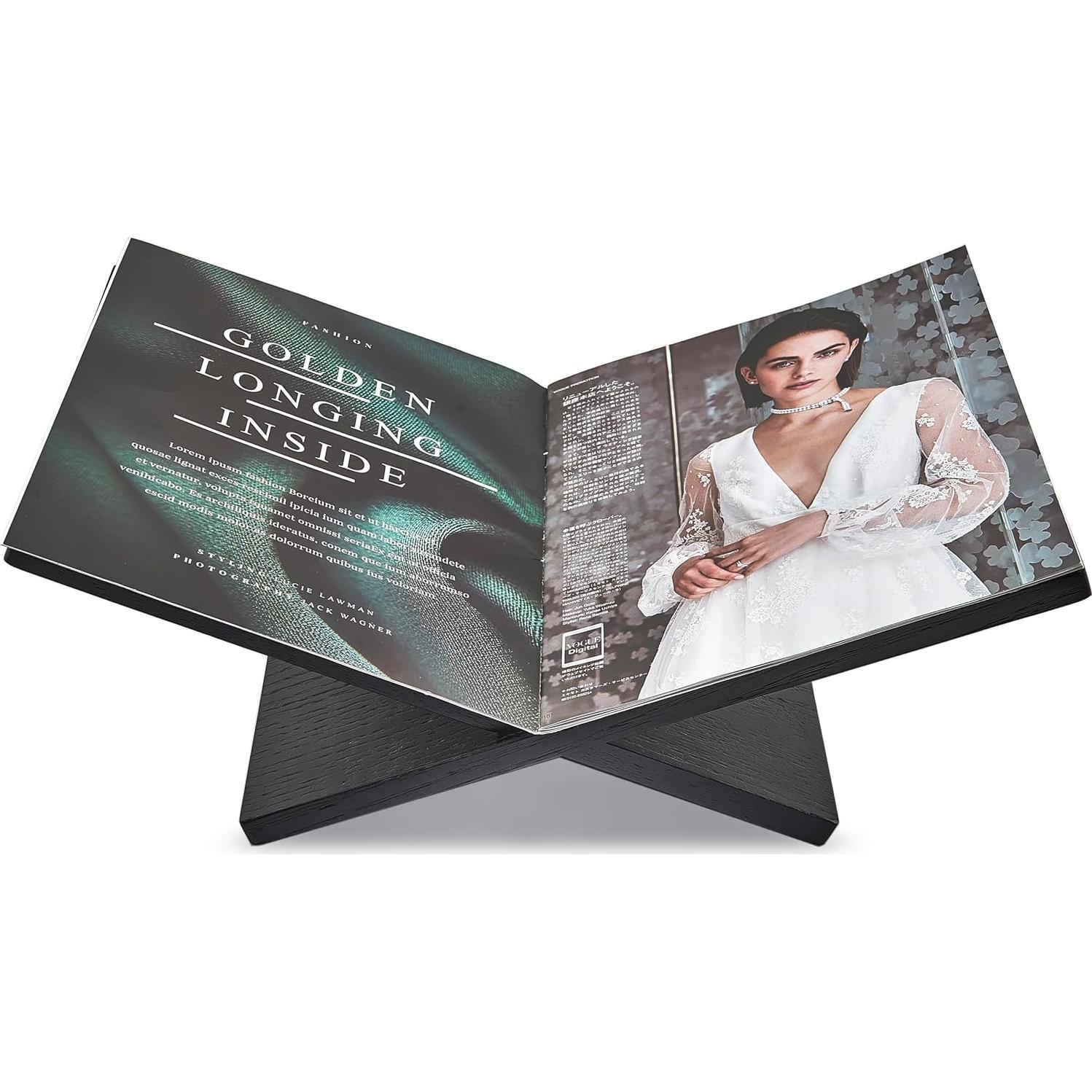 Soporte de Libros de Madera Sólida Honygebia Negro 40x24 cm