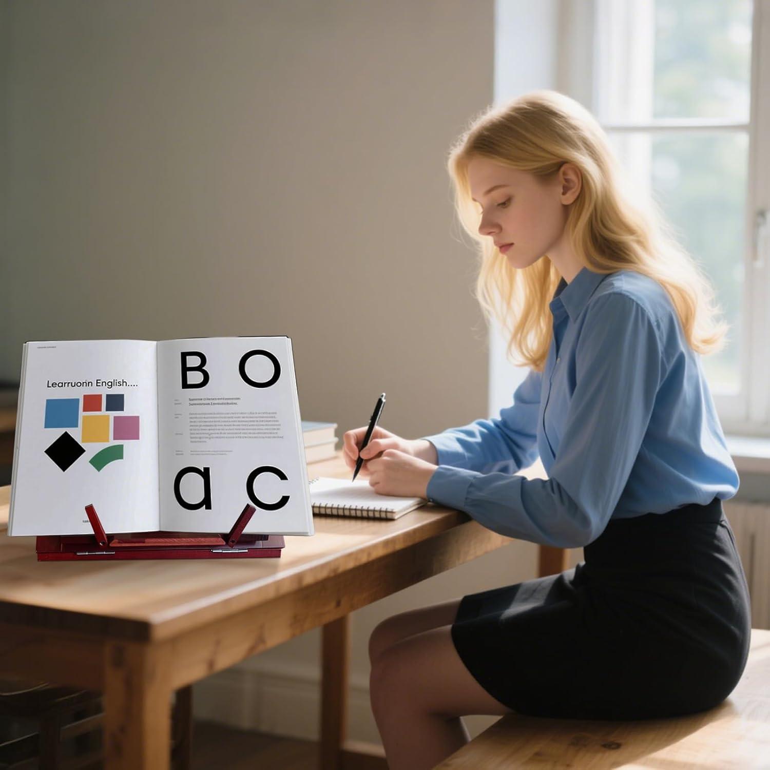 Soporte de Libro de Bambú Ajustable Muracktange 23x33 cm