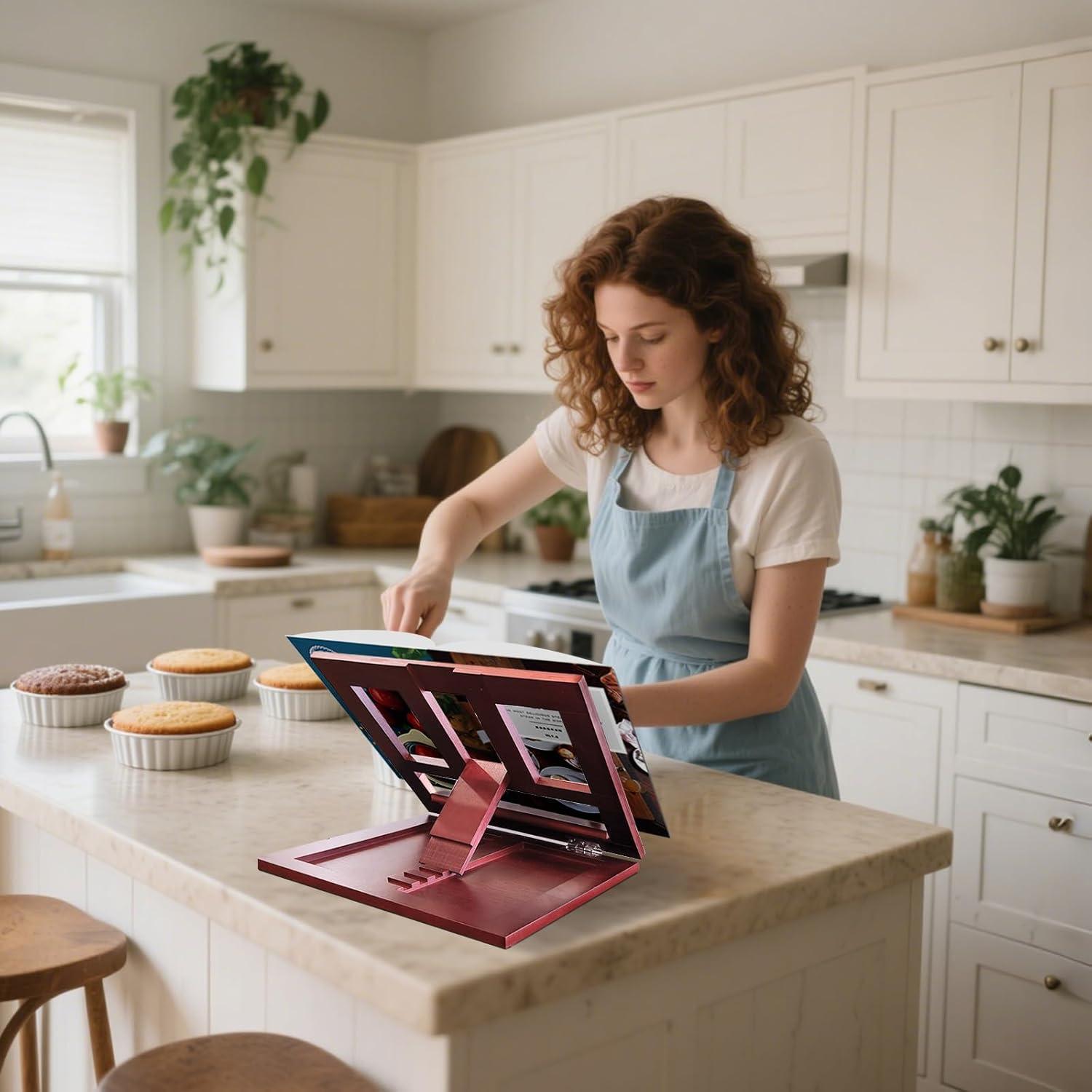 Soporte de Libro de Bambú Ajustable Muracktange 23x33 cm