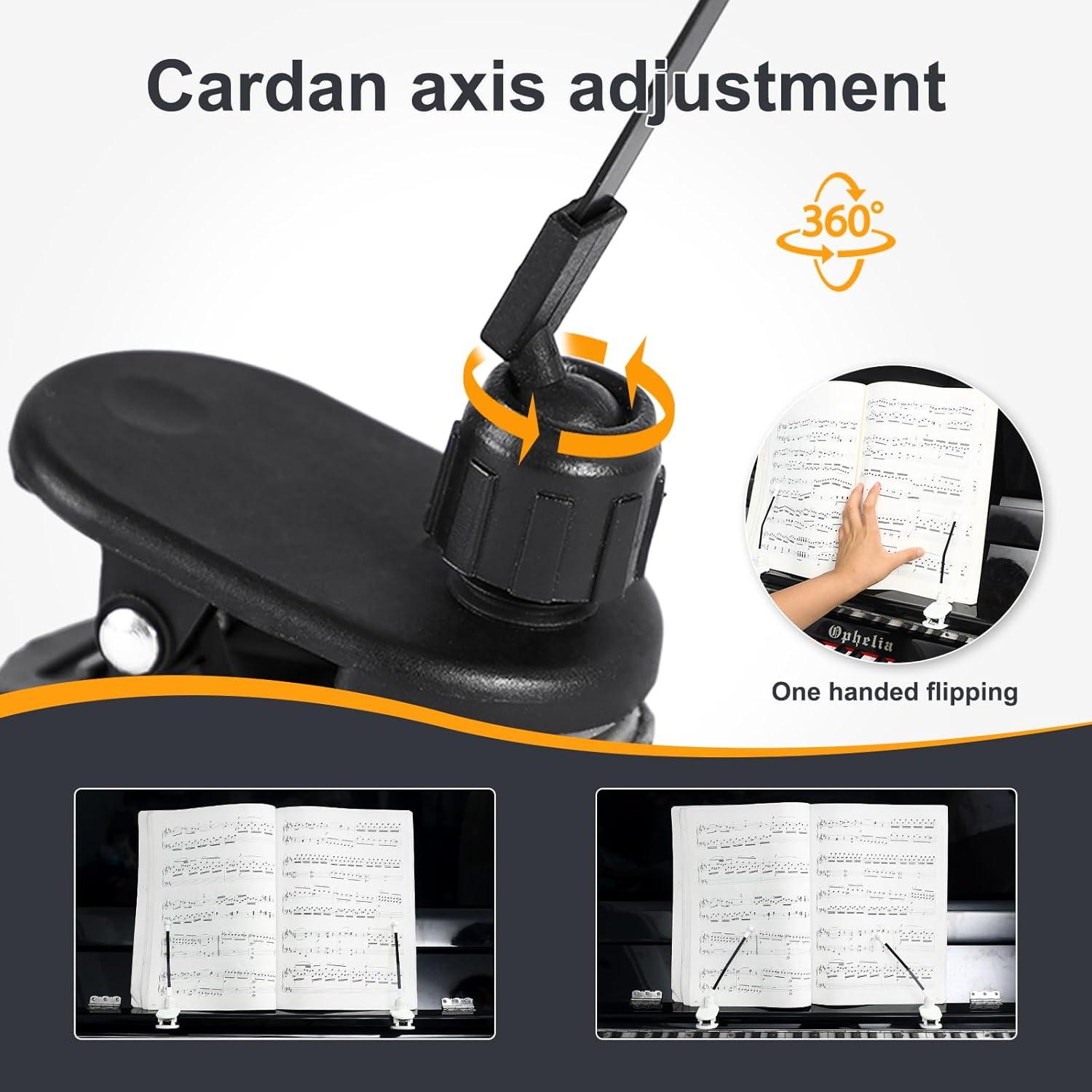 Clip de Libro de Música de Piano ASKJDP - Durable y Ajustable