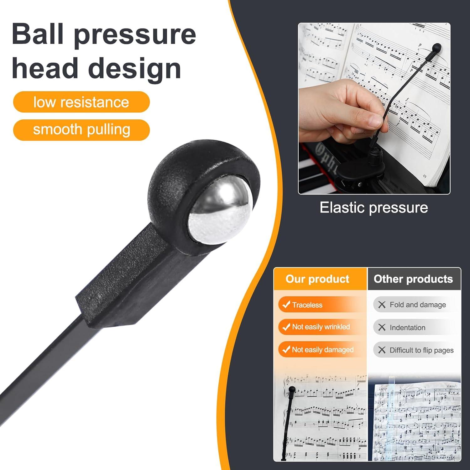 Clip de Libro de Música de Piano ASKJDP - Durable y Ajustable