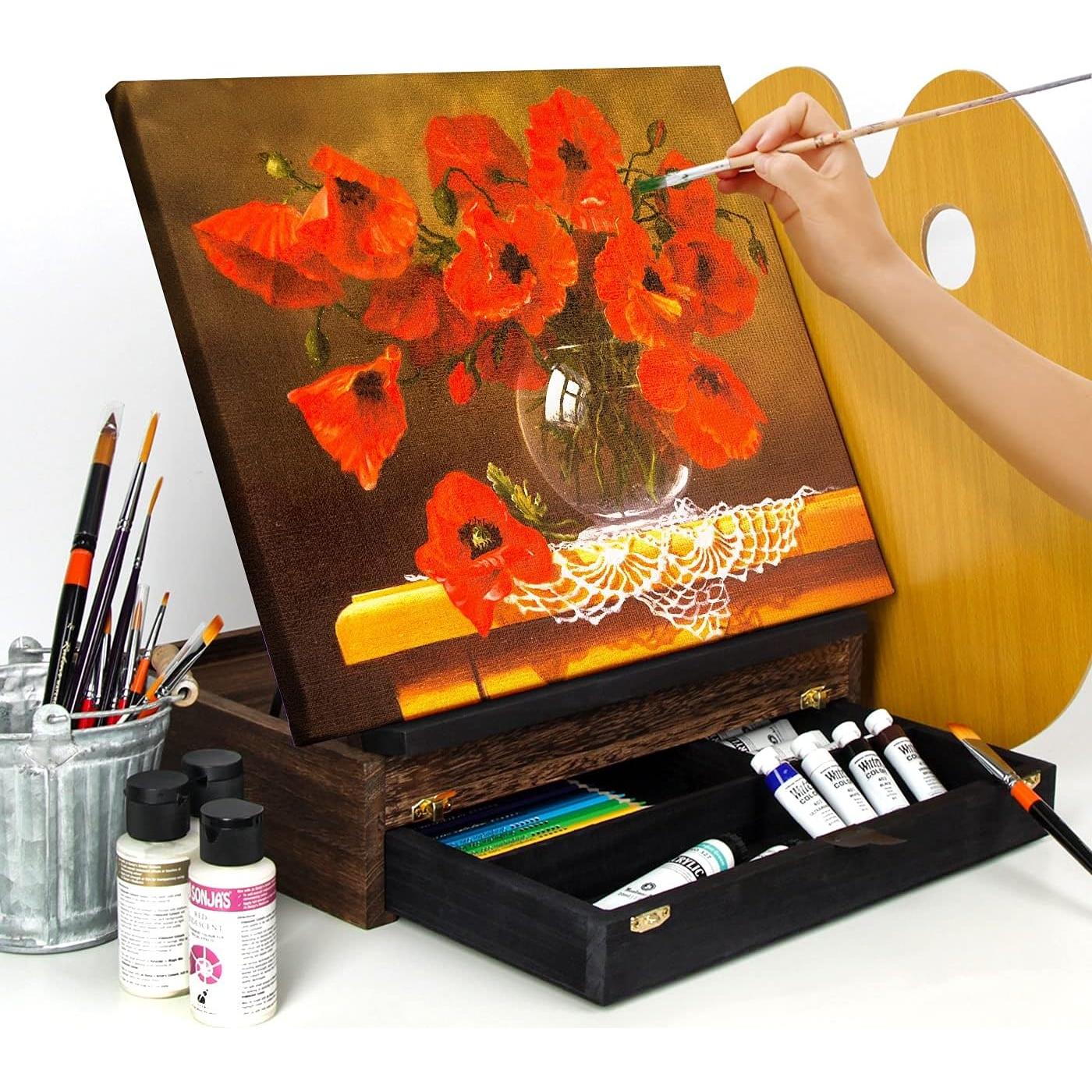 Caballete de Madera Rústica Ajustable J JACKCUBE DESIGN 26.2x35.6cm