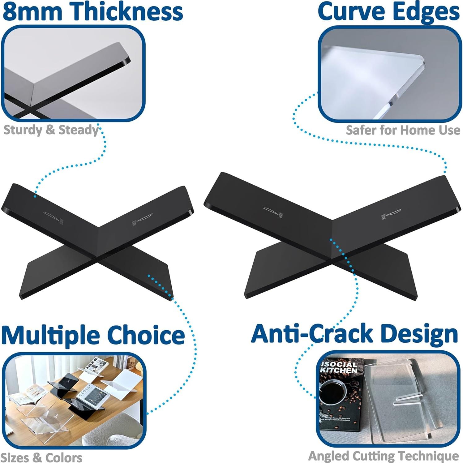 Soporte de Libros Acrílico DECORANY 27.9 x 17.8 cm - 2 Piezas