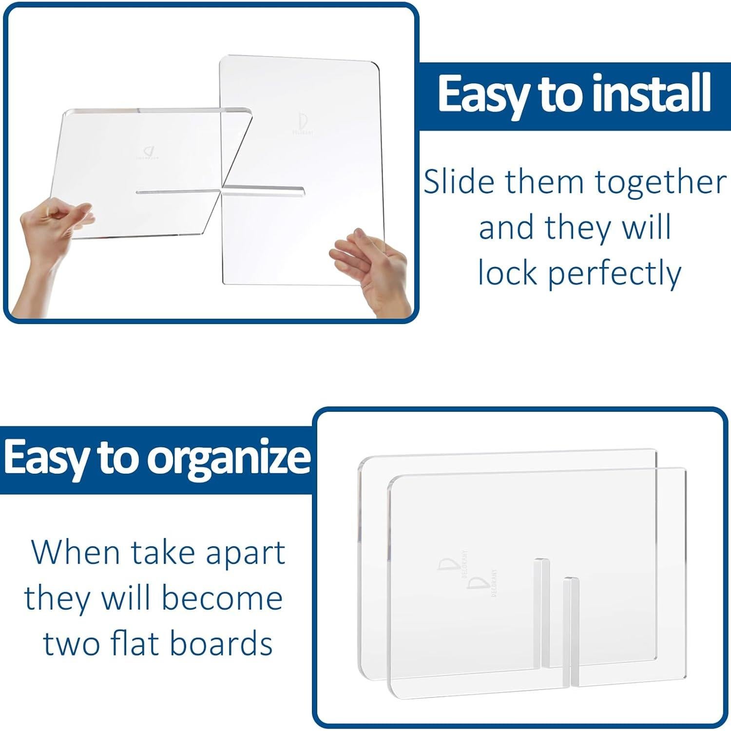 Soporte de Libros Acrílico DECORANY 27.9 x 17.8 cm - 2 Piezas