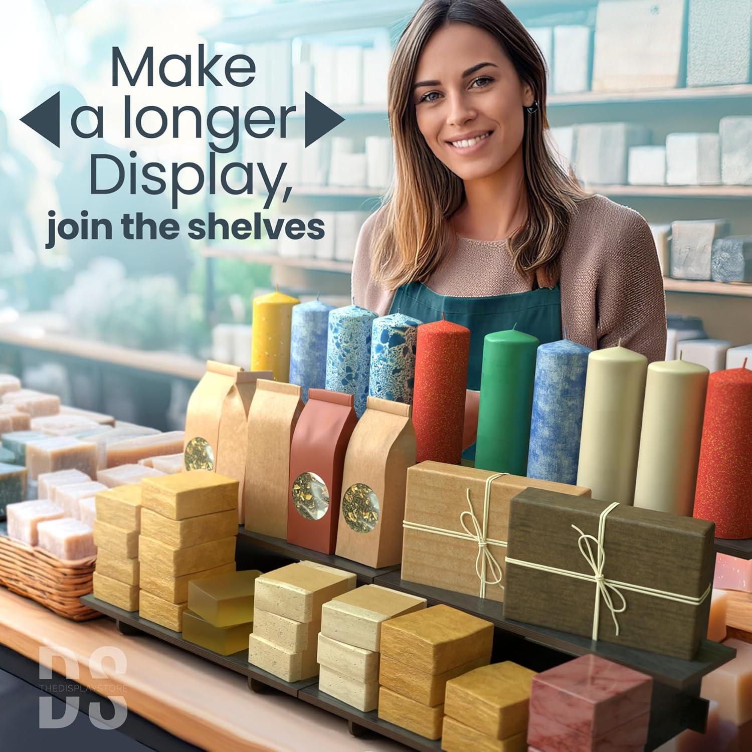 Soporte Escalonado de Madera Negro 3 Niveles DS THE DISPLAY STORE