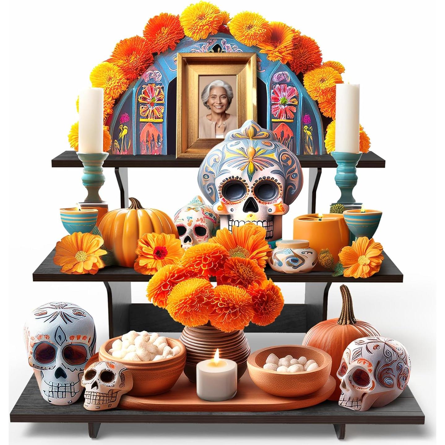 Soporte Escalonado de Madera Negro 3 Niveles DS THE DISPLAY STORE