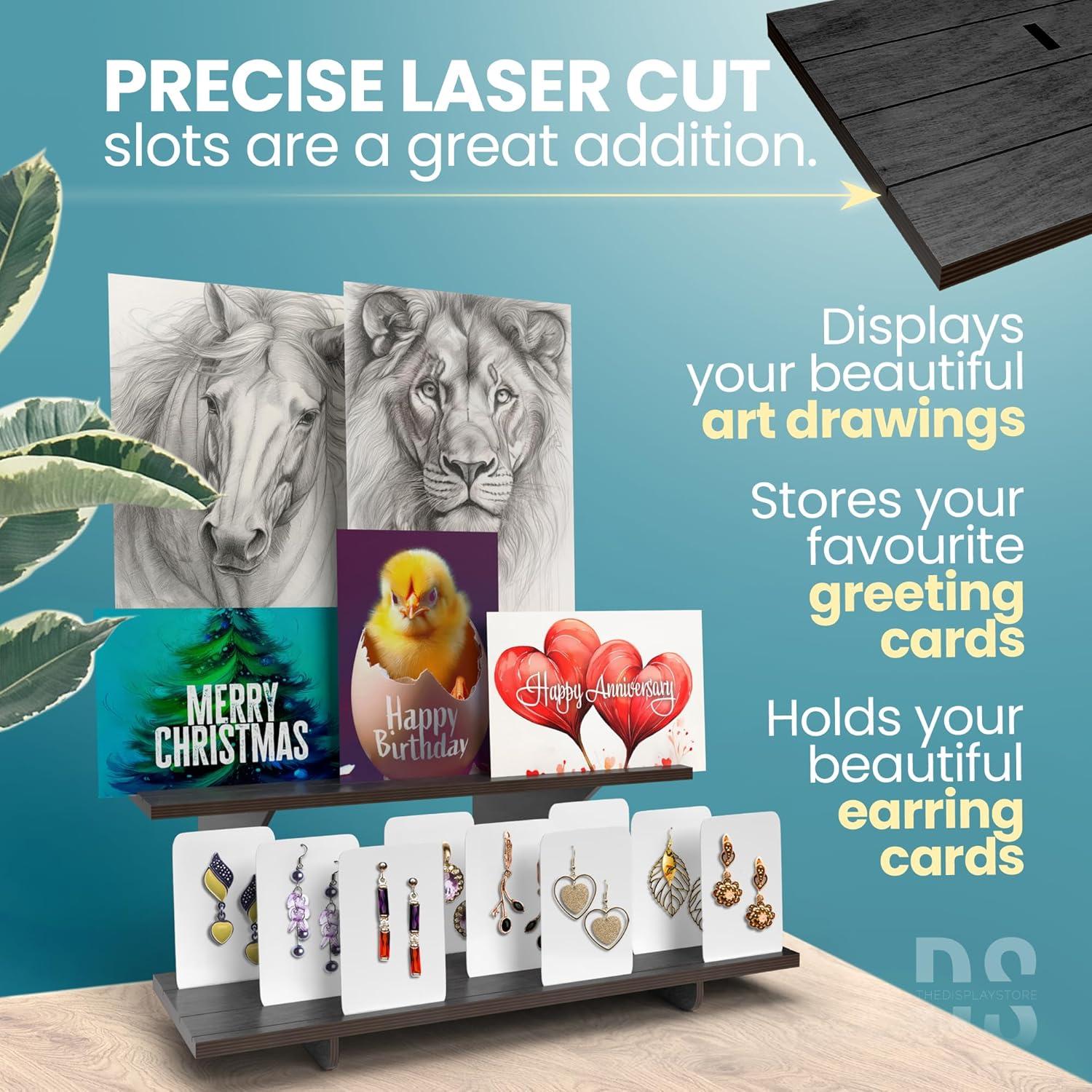 Soporte Escalonado de Madera Negro 3 Niveles DS THE DISPLAY STORE