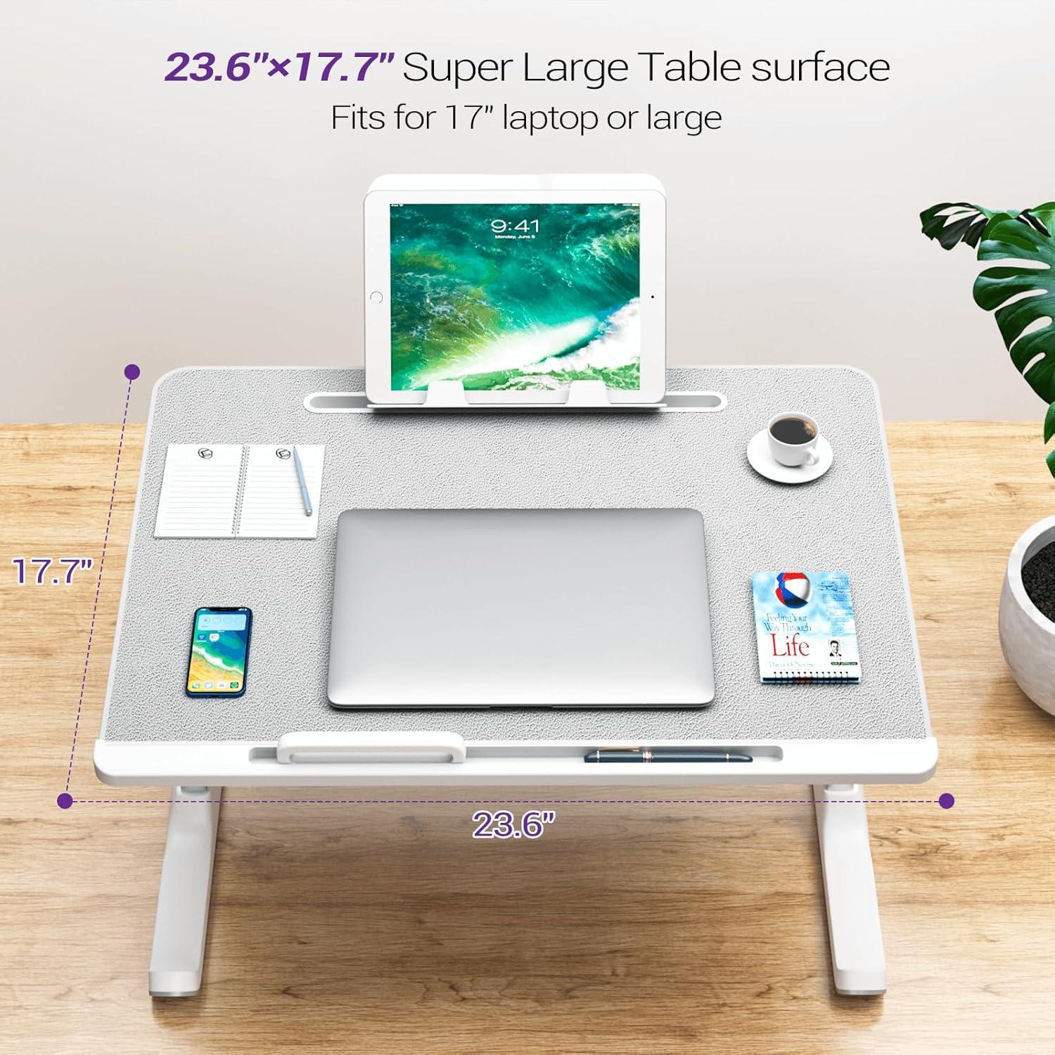 Mesa de Cama Ajustable NEARPOW para Laptop y Escritura - Gris