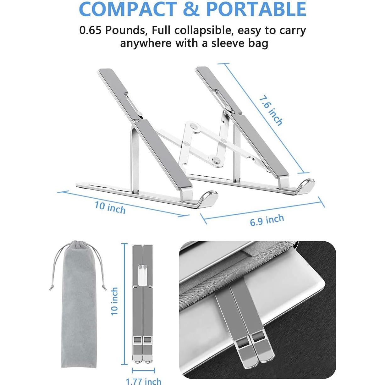 Soporte Ajustable para Laptop ZSIMC de Aluminio Plegable 27.3 cm