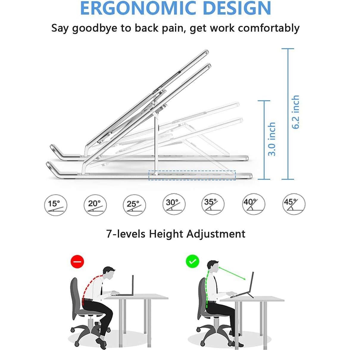 Soporte Ajustable para Laptop ZSIMC de Aluminio Plegable 27.3 cm