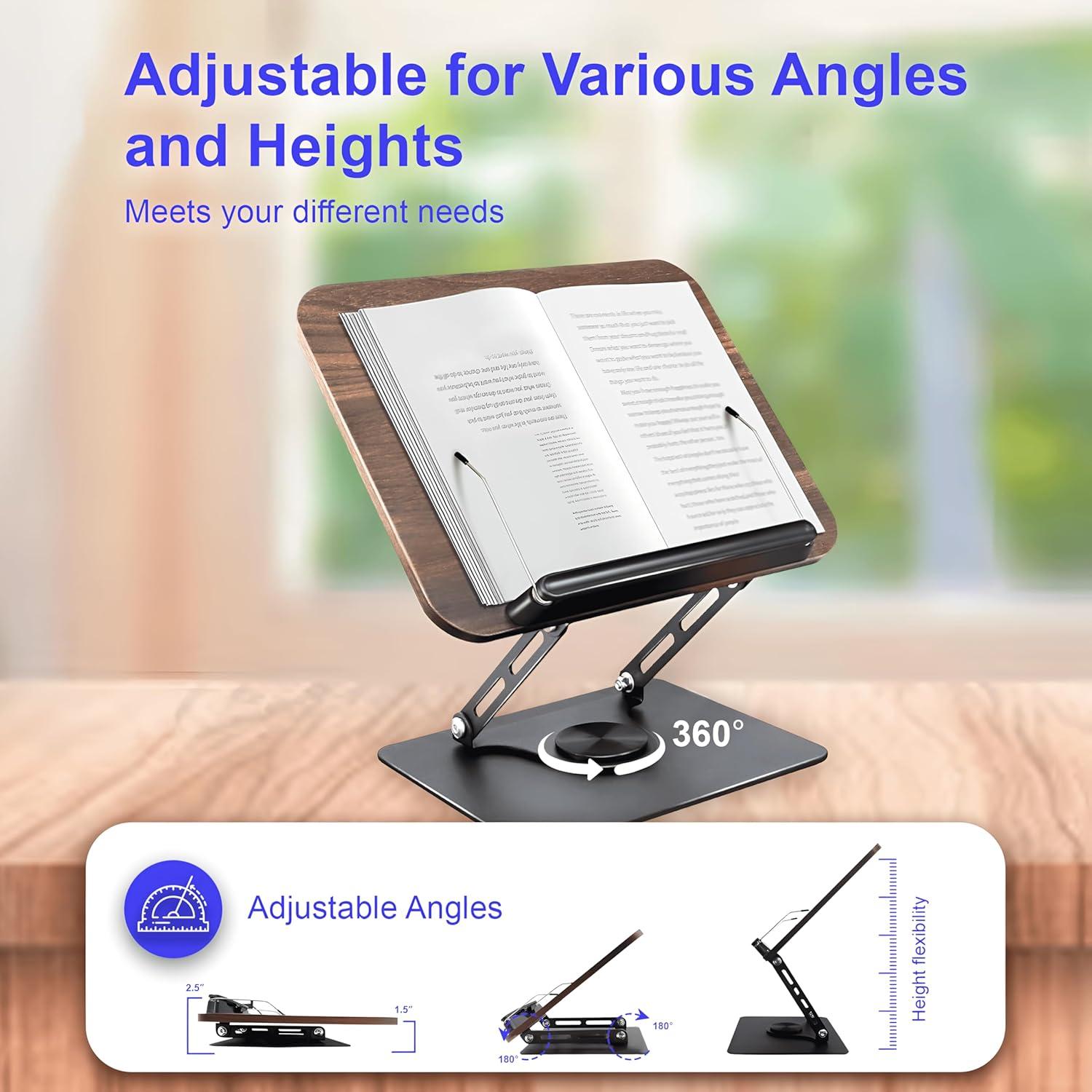 Soporte de Libro Ajustable EcolivingHub BS360 Plegable 360°