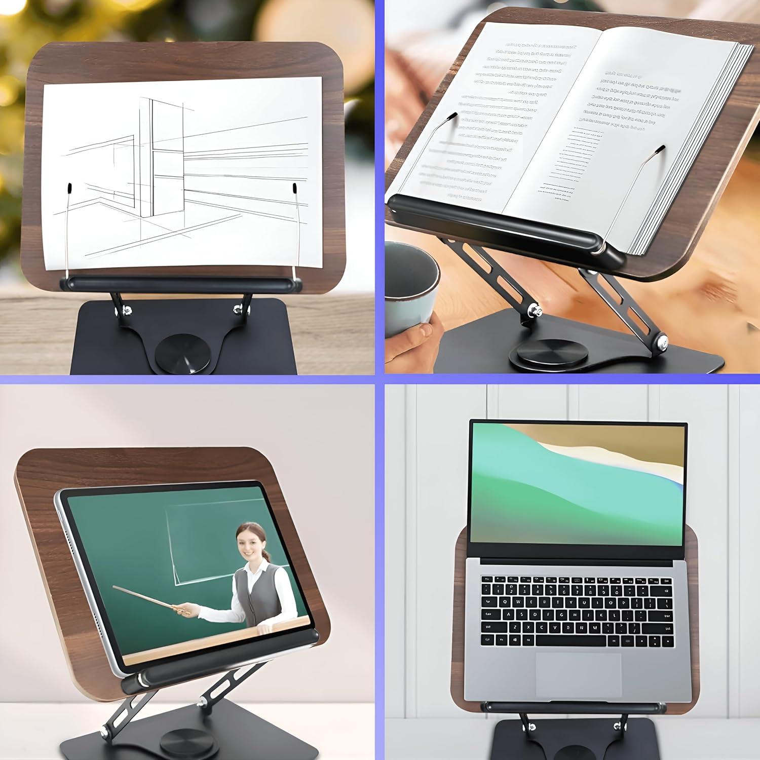 Soporte de Libro Ajustable EcolivingHub BS360 Plegable 360°