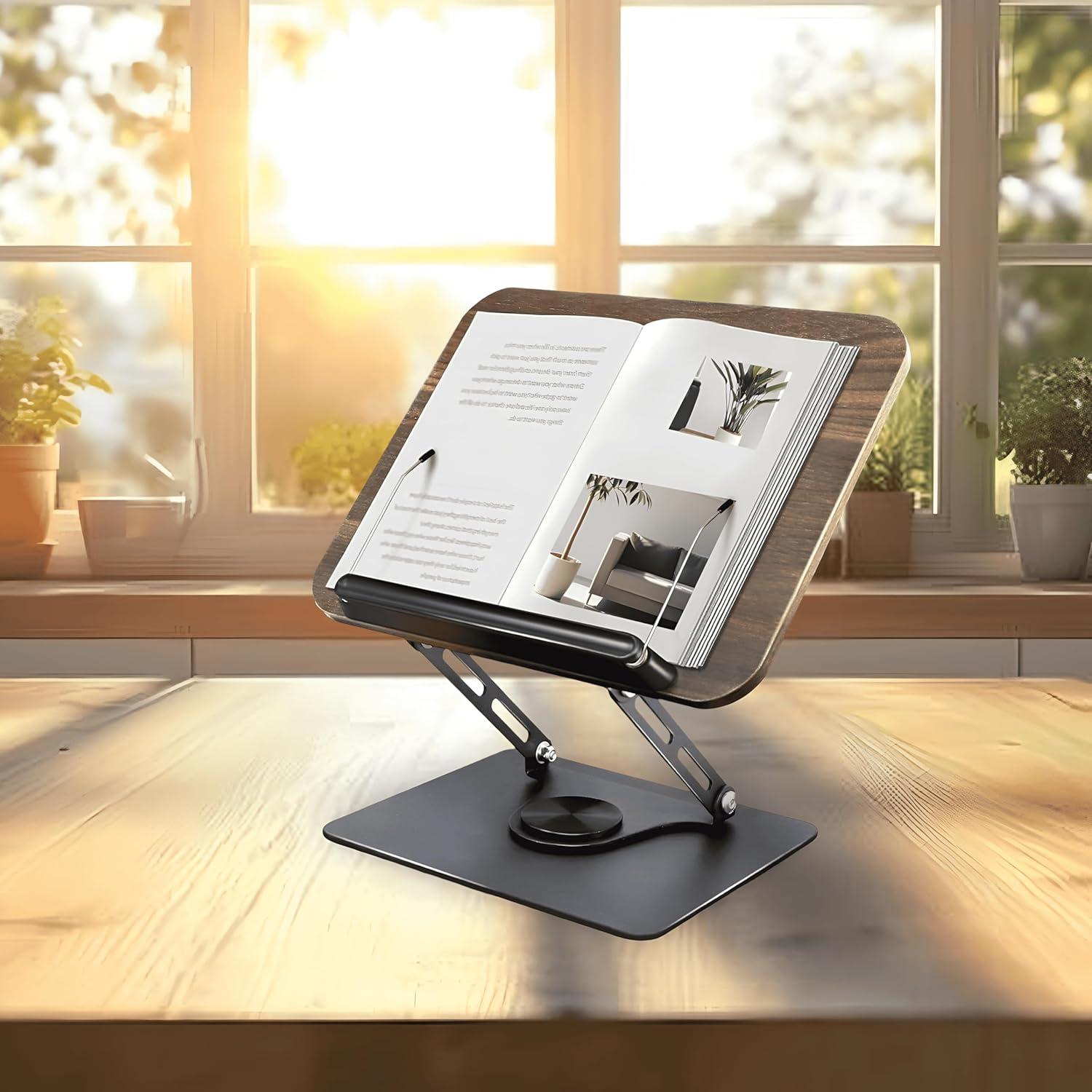 Soporte de Libro Ajustable EcolivingHub BS360 Plegable 360°