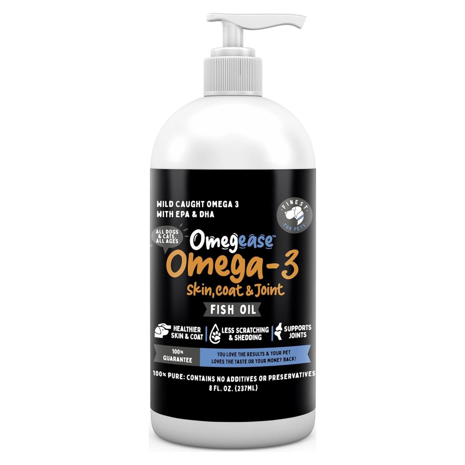 Omegease Aceite de Pescado 227g para Perros y Gatos - Omega 3 Puro