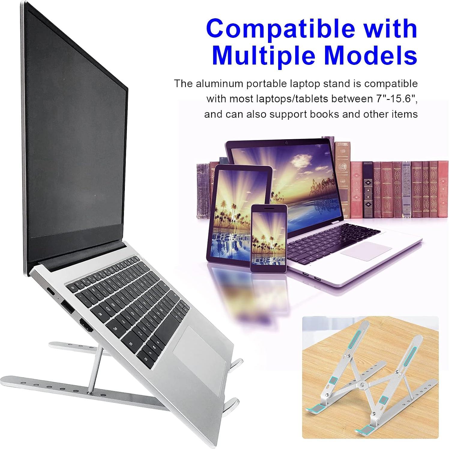 Soporte Ergonómico para Laptop YIKUROOS Ajustable Plata 7 Ángulos