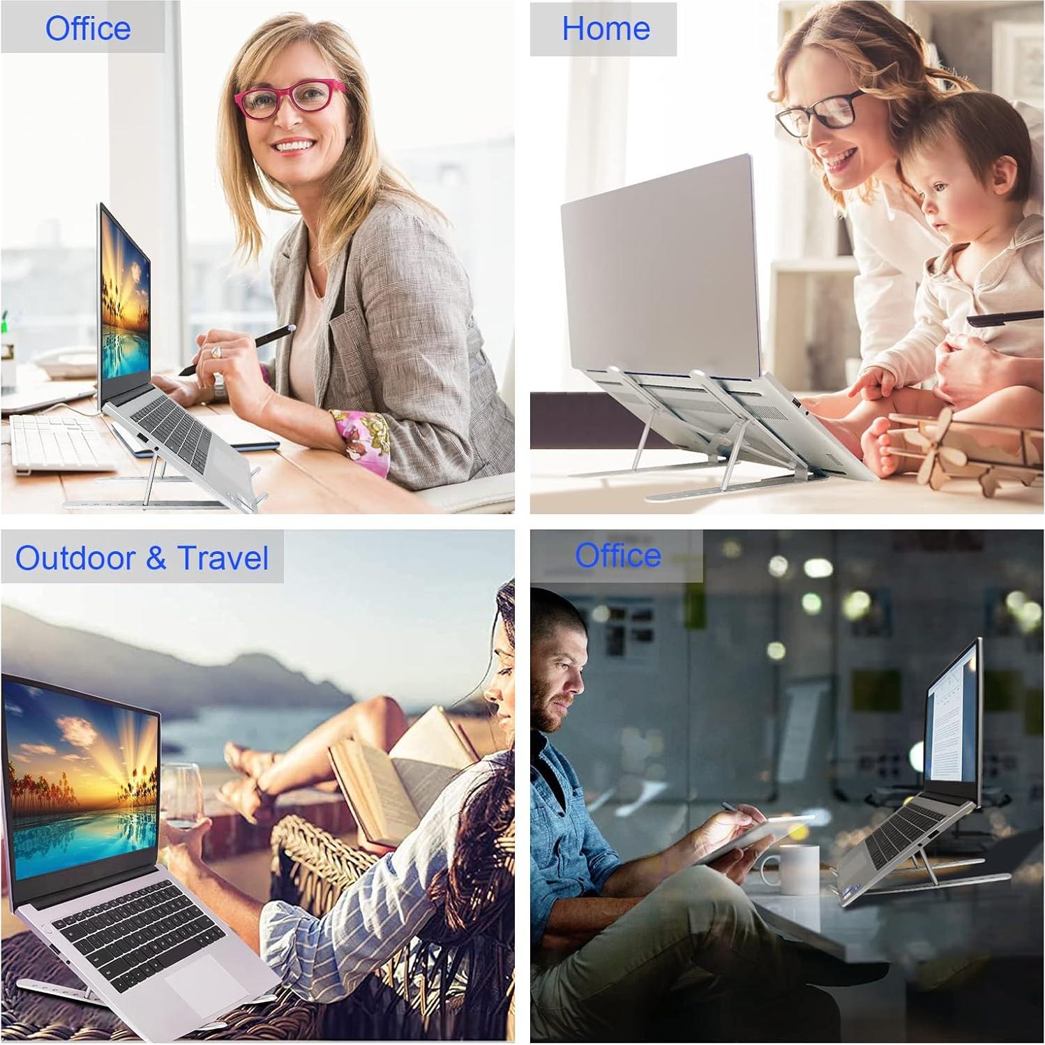 Soporte Ergonómico para Laptop YIKUROOS Ajustable Plata 7 Ángulos