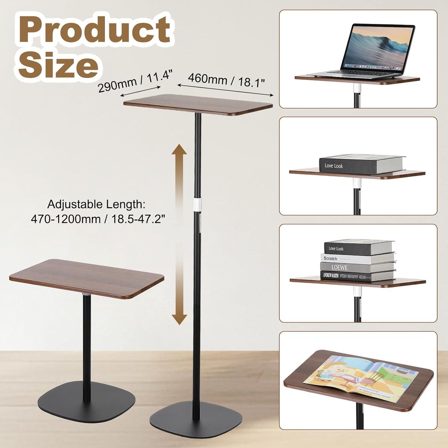 Soporte de Libro Ajustable YOKIVE Negro 47-120 cm Multifuncional