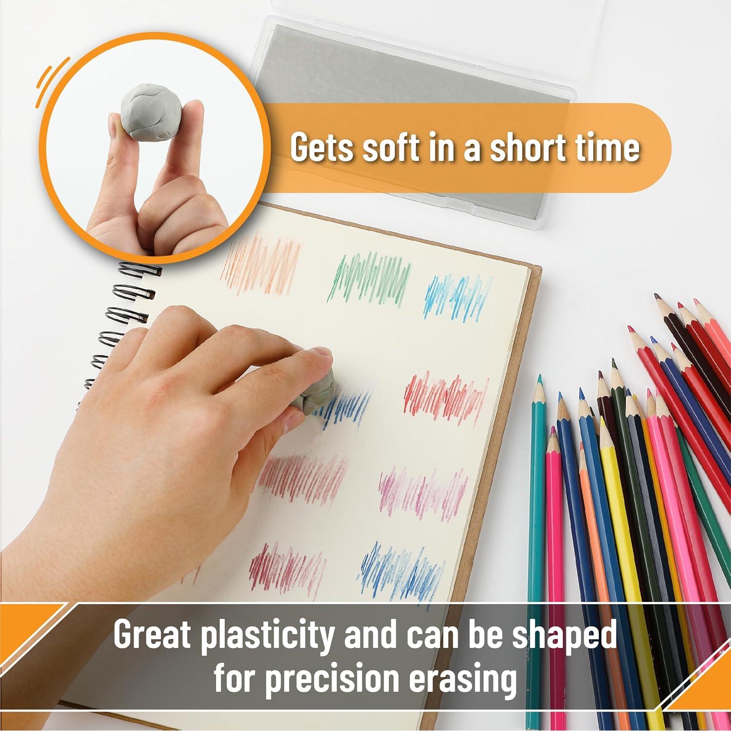 Gomas Amasadas Mr. Pen - Paquete de 4, Gris, 16x7 cm