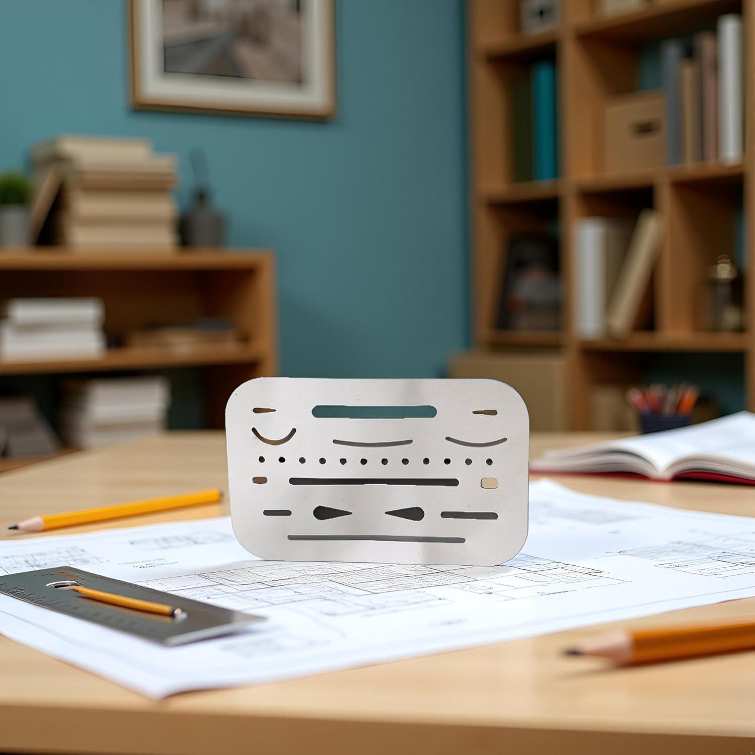 Escudo de Borrado Acero Inoxidable Junfamilee 9.4x6.1cm 26 Aperturas