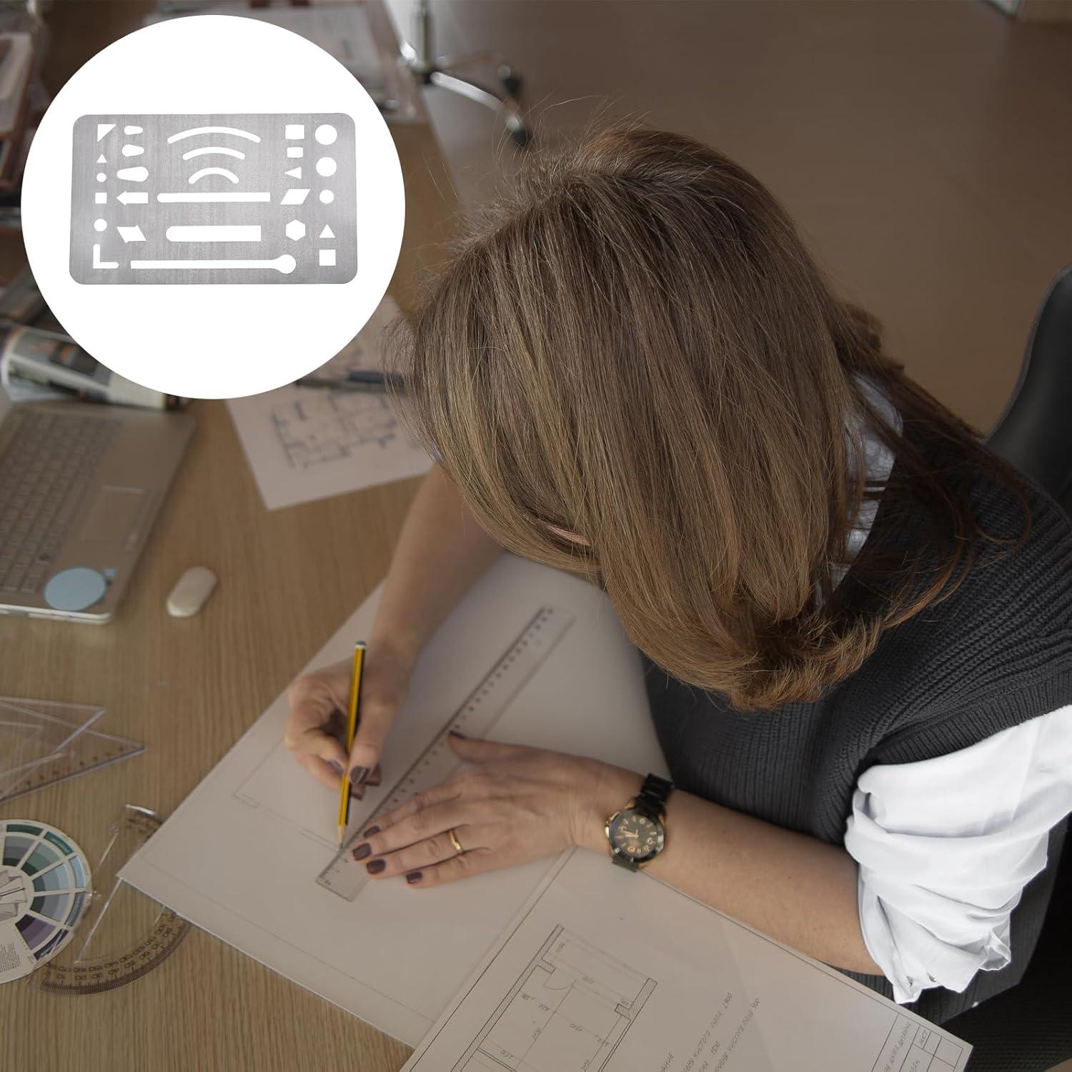 Plantillas de Dibujo Kozelo - 3 Piezas Acero Inoxidable 27 Patrones