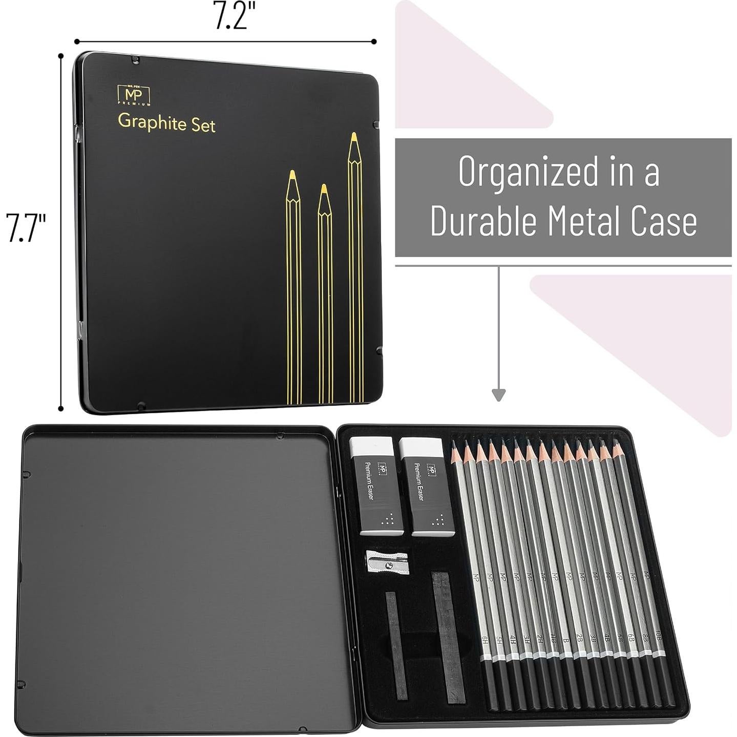 Set de Dibujo Mr. Pen: Gomas, Lápices y Cepillo para Artistas