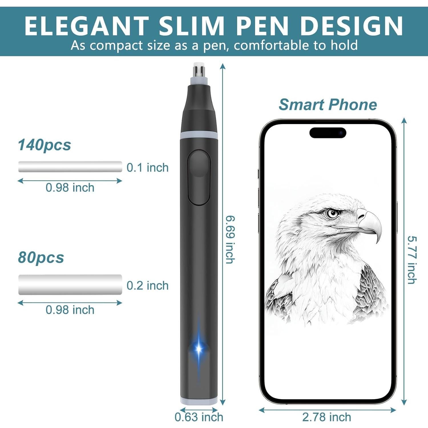 Borrador Eléctrico Recargable Foyucool con 220 Recambios