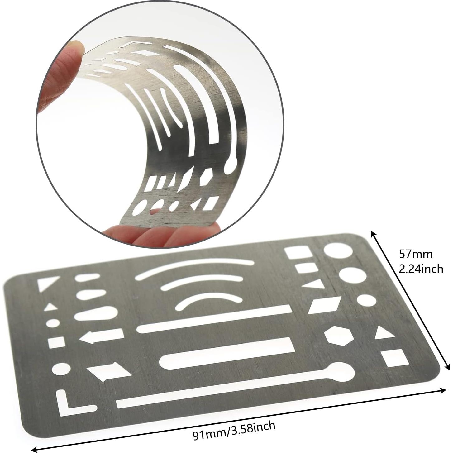 Kit de Dibujo y Borrado 27 Patrones Acero Inoxidable LUORNG