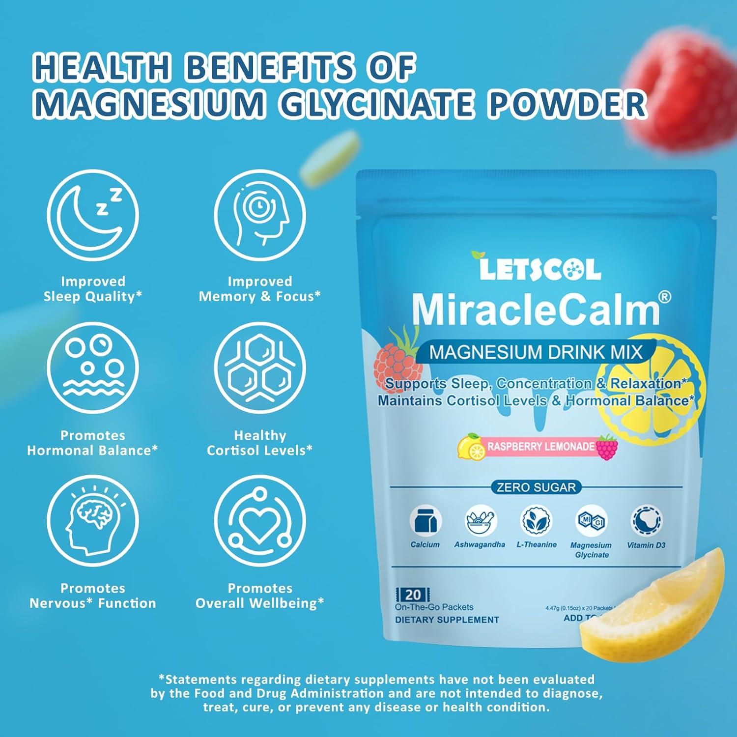 Mezcla en Polvo MiracleCalm 20 Paquetes - Magnesio y Calcio