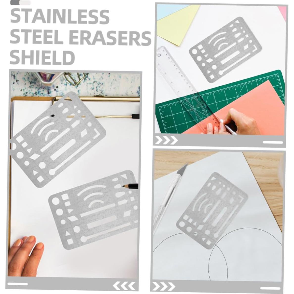 Escudos de Borrado Acero Inoxidable ERINGOGO 3 Piezas 9.1x5.2cm