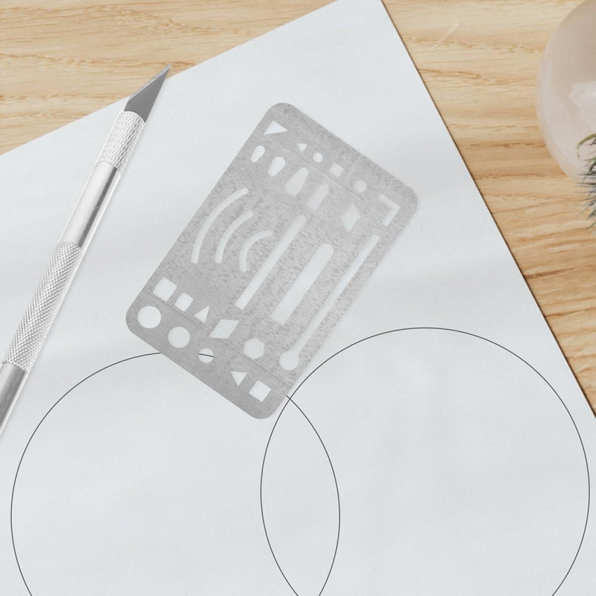 Plantilla de Escudo de Borrado NUOBESTY Acero Inoxidable 6 Pcs