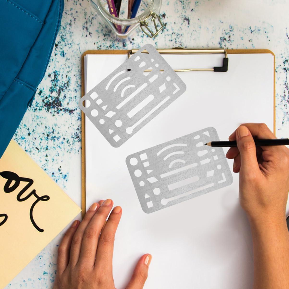 Plantilla de Escudo de Borrado NUOBESTY Acero Inoxidable 6 Pcs