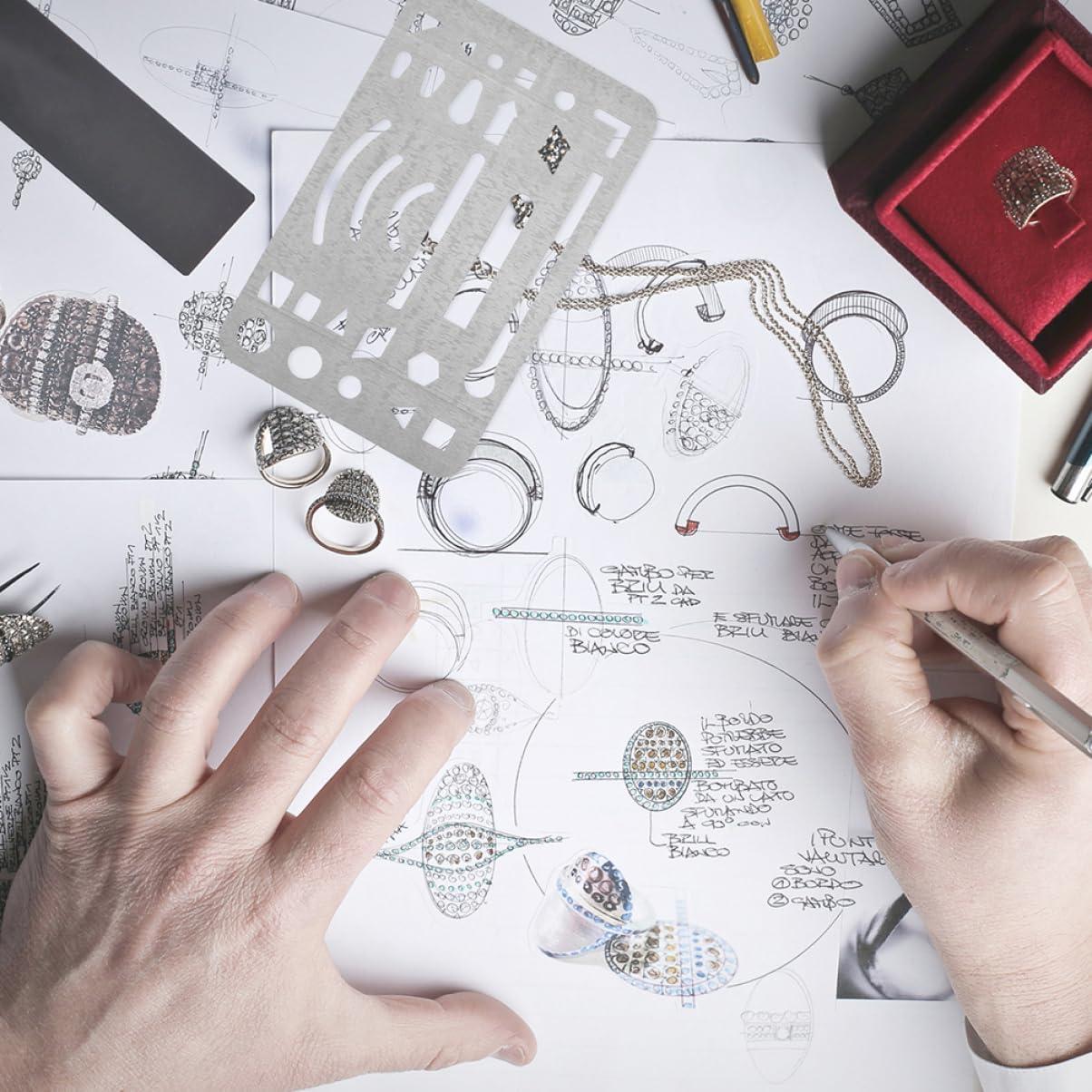 Plantilla de Escudo de Borrado NUOBESTY Acero Inoxidable 6 Pcs