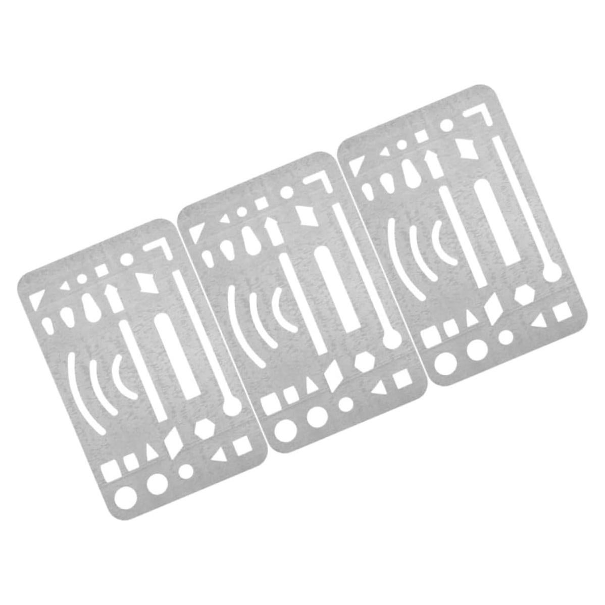 3 Piezas Escudos de Borrado Acero Inoxidable Veemoon 9.1x5.2cm