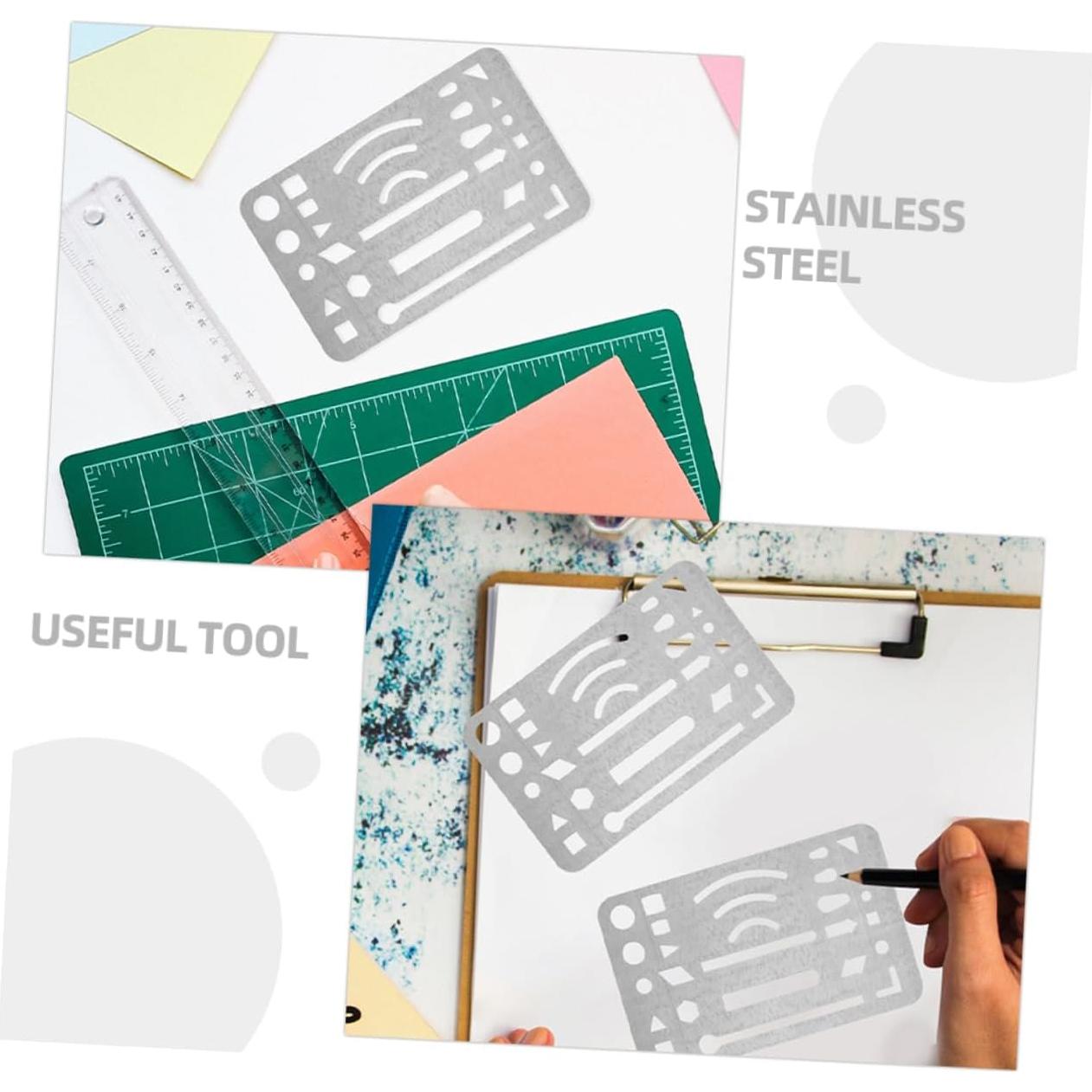 3 Piezas Escudos de Borrado Acero Inoxidable Veemoon 9.1x5.2cm