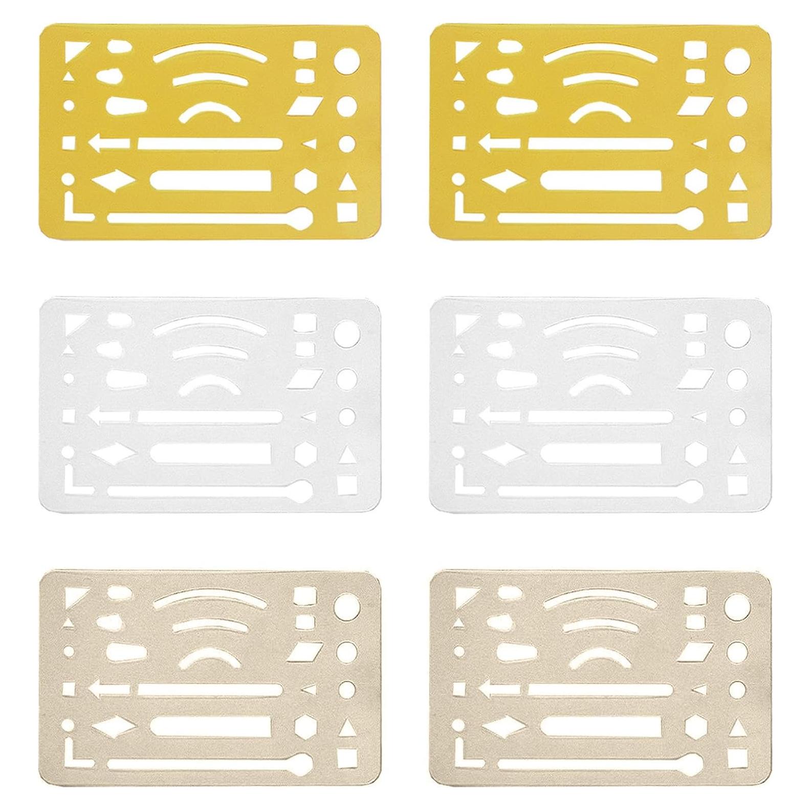 Plantillas de Dibujo de Acero Inoxidable LINYUEARUI - 6 Piezas