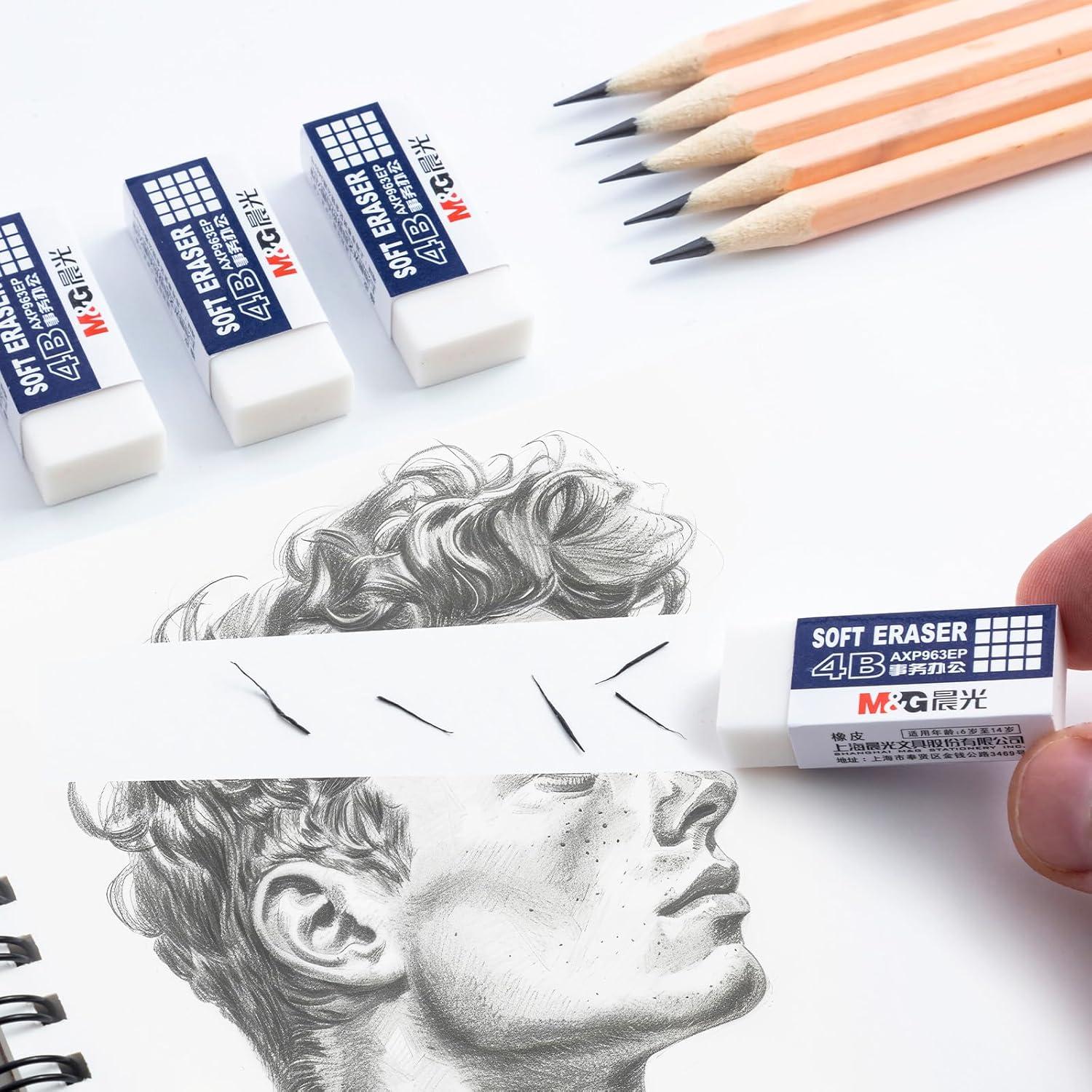 Borradores Blancos M&G Paquete de 24 Rectangulares 4B